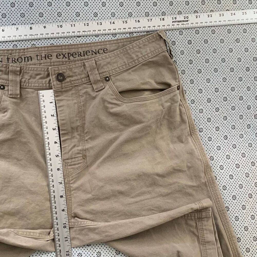 prAna Men's Khaki Cargo Shorts 36W x 11L Tan Cotton Outdoor Hiking 36WX11L - Picture 7 of 9